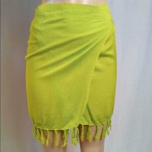 Zuliana 100% Rayon Skirt wrap around waist tie with fringes New Without tag